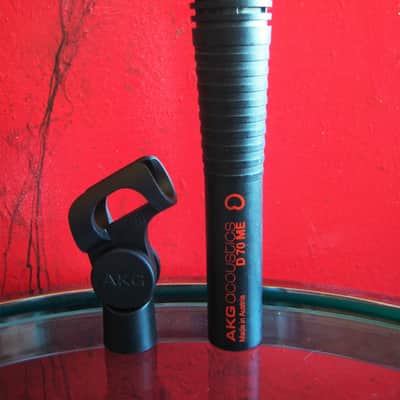 Vintage RARE 1980's AKG D70ME dynamic cardioid microphone 620 OHMS w mic clip drums horns image 12