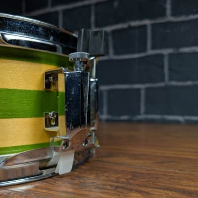 Ddrum D2 5"x14" Snare Drum – 8‑Lug – Remastered Natural/Green Metallic Strips – Punchy Student/Practice Snare with Custom Visual Flair image 8