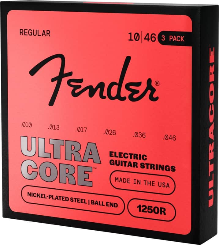Fender 3-PACK 1250R Ultracore Electric Guitar Strings, NPS, Ball End, Reg 10-46 image 1