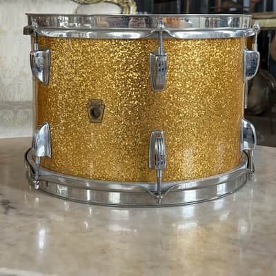 Ludwig Keystone Badge 12x8 Tom Pre-serial '60 - Gold Sparkle image 3
