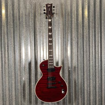 ESP LTD EC-1000 QM Quilt Top See Thru Black Cherry Fluence Guitar & Case #0202  Used image 3