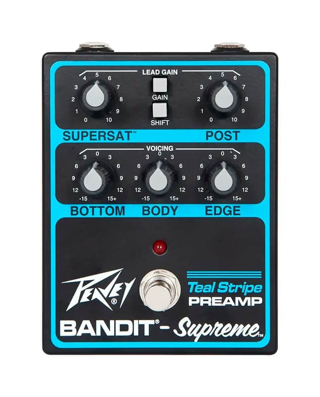 Peavey Bandit Supreme Teal Stripe Preamp Pedal image 1