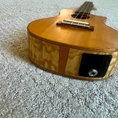 Lanikai Concert LQA-CCA Solid Spruce Top/ Quilt Ash A/E Cutaway Fishman Ukulele image 6