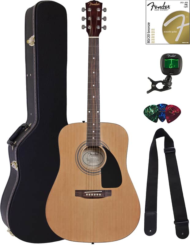 Fender FA-115 Dreadnought Acoustic Guitar - Natural w/ Hard Case image 1