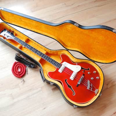 1960s Vox Cougar V214 Vintage Electric Bass Guitar Eko Italy Cherry Minty w/ohsc image 16