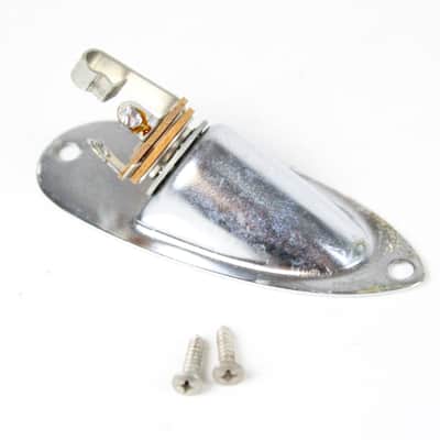 1978 Vintage Fender Stratocaster Input Jack Plate Cup Chrome STRAT USA 1970s image 2