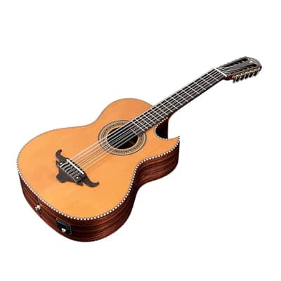 Oscar Schmidt OH52SE Solid Cedar Top 12-String Acoustic-Electric Bajo Sexto w/Deluxe Padded Gig Bag image 2