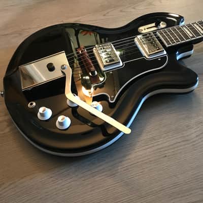 Supro 1582VJB Coronado II Vibrato Dual Pickup Americana Series Reissue Electric Guitar 2010s - Jet Black image 5