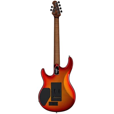 Ernie Ball Music Man Luke 4 HH Electric Guitar, Roasted Maple Fingerboard (with Case), Fireball, Roasted maple fingerboard image 6