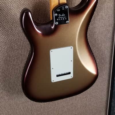 2020 Fender American Ultra Stratocaster Noiseless Pickups Eye Catching Mocha Burst (163) image 4