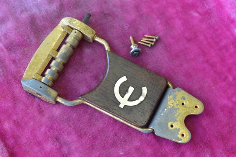 Vintage 1960's Epiphone Vibrola Tailpiece GOLD Sheraton Riviera Crestwood 1964 image 1