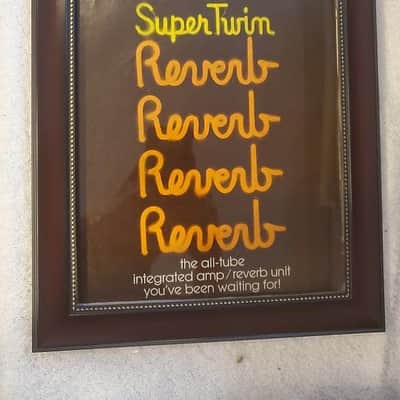 1978 Fender Guitars Color Promotional Ad Framed Super Twin Reverb Amp Original