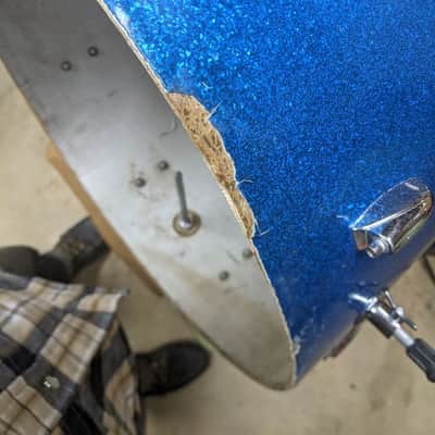 Gretsch Early '60s Round Badge Kit 12-16-20 1960 Blue Sparkle image 18