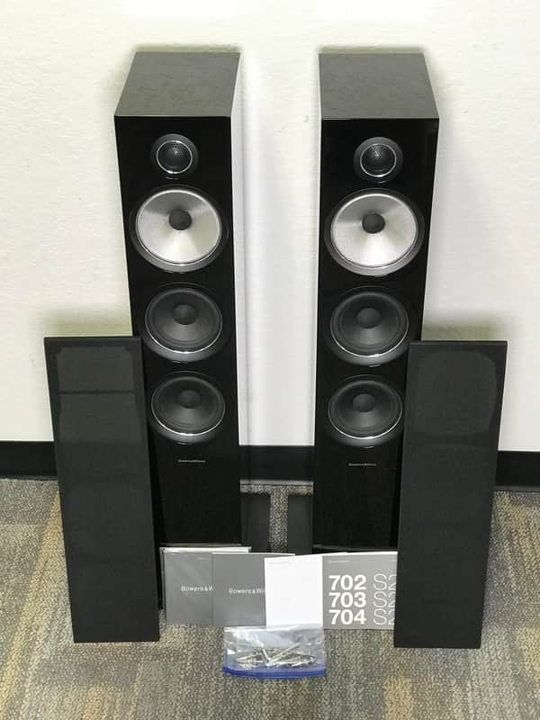 B&W Bowers & Wilkins 704 S2 Floorstanding Speakers (Gloss Black) Pair image 1