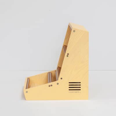 2 Many Synths 10U 60HP solid ash Eurorack case with YELLOW coloured linseed oil and GOLD rails 2024 - Yellow coloured linseed oil image 4