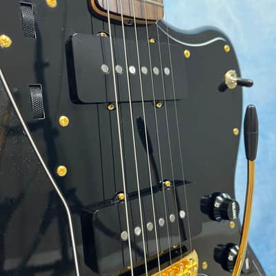 2025 Fender Japan Traditional Collection '60s Jazzmaster – Black Pearl / Gold, Matching Headstock, MIJ image 6