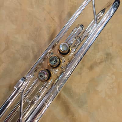Musikwerks NEW Pro Trumpet-Solid Silver Leadpipe-Silver Plated-One Piece Bell-NICE! image 6