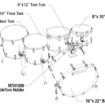Tama WBS52LS 22x16 Bass Drum, 10x8 and 12x9 Rack Toms, 14x12 and 16x14 Floor Toms in Lacquer Finish - MBR = Molten Brown Burst image 3