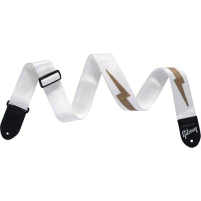 Gibson The Lightning Bolt Seatbelt Strap White image 1
