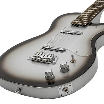 Mint Silvertone 1303 Classic Solid Body Single Cut Electric Guitar, Silverburst image 3