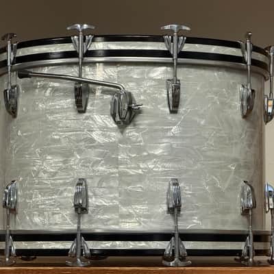 1960's Ludwig 22" White Marine Pearl 14x22 Virgin Bass Drum image 7