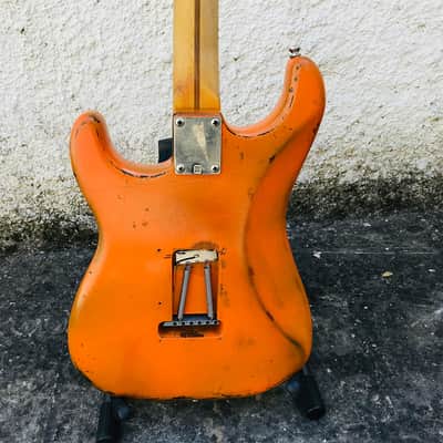 Fender Stratocaster Orange Relic Electric Guitar (Assembled) 1990s image 9