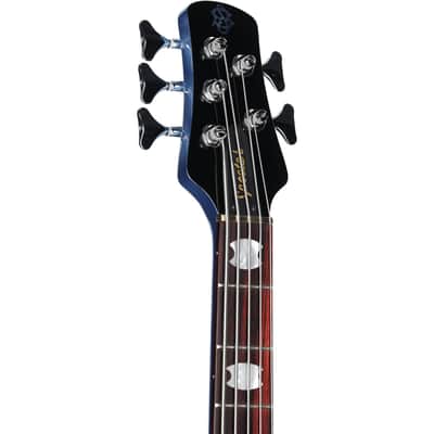 Spector Euro 5 Classic Electric Bass, 5-String (with Gig Bag), Metallic Blue Gloss image 4
