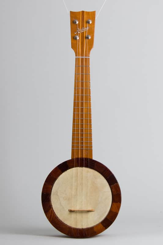 Rolando California Style Banjo Ukulele, c. 1920, brown hard shell case. image 1