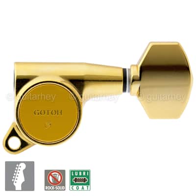NEW Gotoh Sg381-07 L6 Set 6 in Line Tuners W/ Screws Right Handed - GOLD