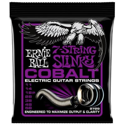ERNIE BALL 2729 Slinky Cobalt 7-String Power 11-58 Saiten für E-Gitarre image 1