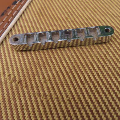 GIBSON 1960's CHROME BRIDGE BLOCK PAT NO. 2,740,313 LES PAUL SG 335 1960's  CHROME image 1