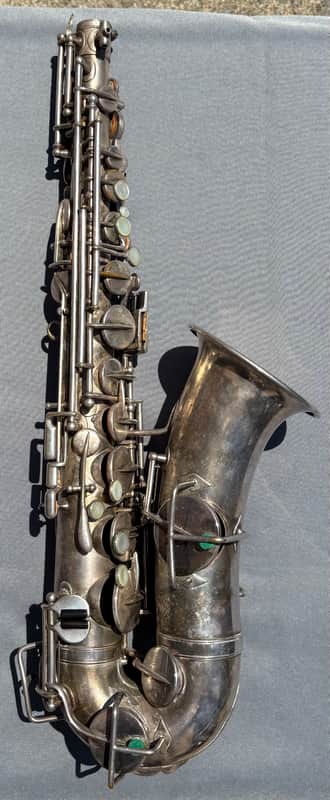 Buescher True Tone Alto Saxophone, Vintage Low Pitch, Silver Finish image 1