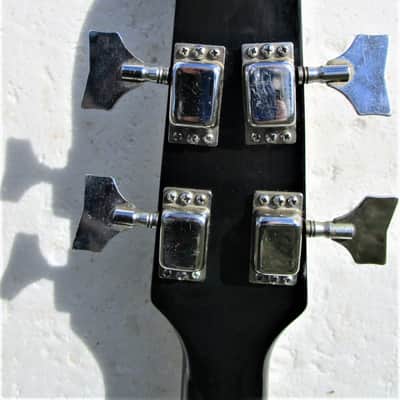 Beatle Bass Copy, 1960's, Japan, Scroll Headstock, Sunburst, Case image 14