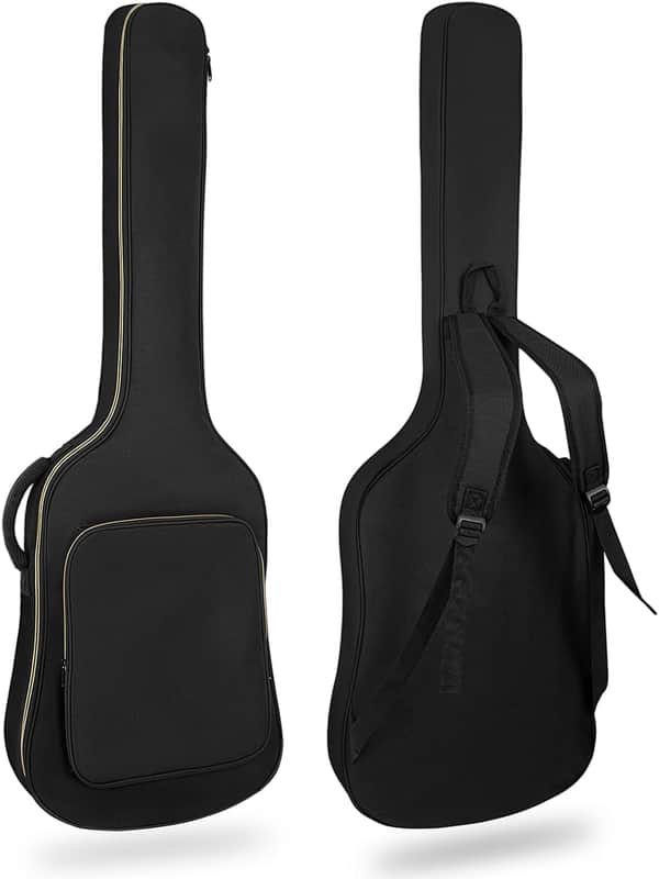 Bass Guitar Case, Bass Guitar Gig Bag 0.35 Inch Waterproof Thick Padding Backpack Soft Electric Bass Guitar Bag Dual Adjustable Shoulder Strap Pocket & Back Hanger Loop Black image 1