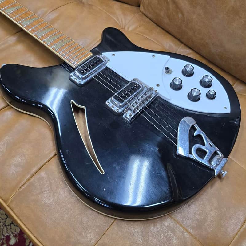 1986 Rickenbacker 360 JETGLO BLACK W/Original Case image 1