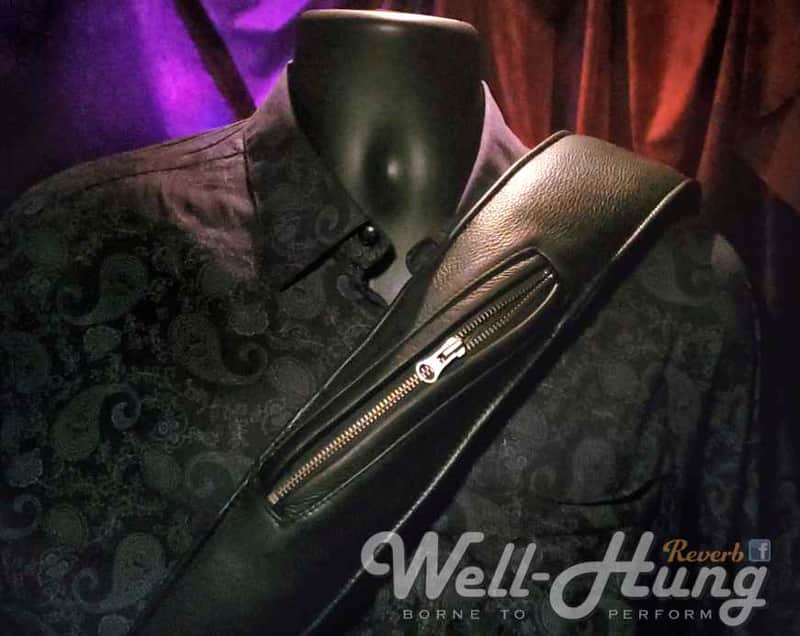 Well-Hung "In The Pocket" 3" wide ultra-padded leather comfort guitar strap image 1