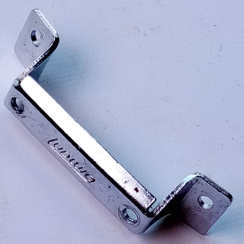 Ludwig 70s Block Logo Butt Plate Snare Drum Hardware Chrome Vintage USA P32 Part image 1