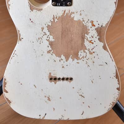 Fender Custom Shop Telecaster 1960 Heavy Relic Aged Olympic White Over 3 Color Sunburst 2024 image 12