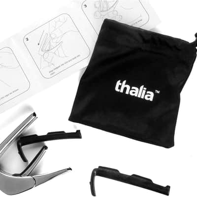 Thalia Guitar Capo Exotic Series TH-CC200-EI Chrome Ebony Inked Wood Inlay image 3