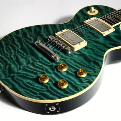 2004 Gibson Custom Shop Les Paul Elegant INSANE QUILT TOP! Peacock Green, Abalone Inlays, Ebony Board! image 5