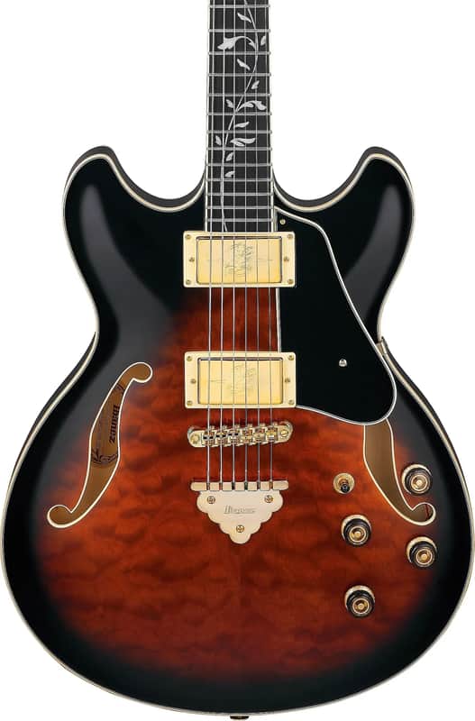Ibanez AS93QMSP Artcore Expressionist Semi-Hollow Electric Guitar, Ebony Fingerboard, Dark Brown Sunburst image 1