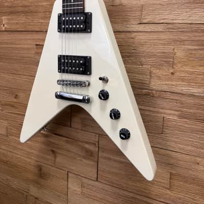 Jay Turser JRV-24 Flying V Electric Guitar -24" scale - Vintage White image 5