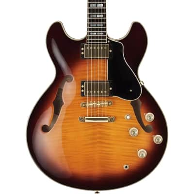 Yamaha SA2200 Semi-Hollowbody Electric Guitar, Sycamore Top; Brown Sunburst image 1