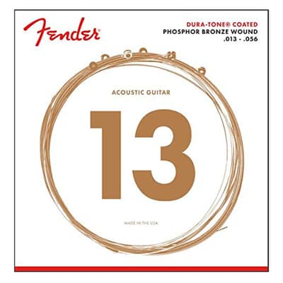 Fender 860M Dura-Tone Coated Phosphor Bronze Acoustic Guitar Strings - Medium (13 - 56)