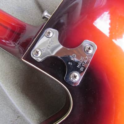 1960's Sano S-90 Semi Hollow Body Guitar W/OHC Cherry Sunburst Made In Italy Sano Wacky Guitar image 10