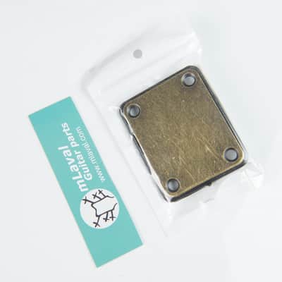 Replacement Metal Neck Plate For bolt-on neck Guitars,  Antique-Brass image 2
