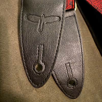 PRS 2" Guitar Strap - Custom Jacquard Birds Fleur - Red image 2
