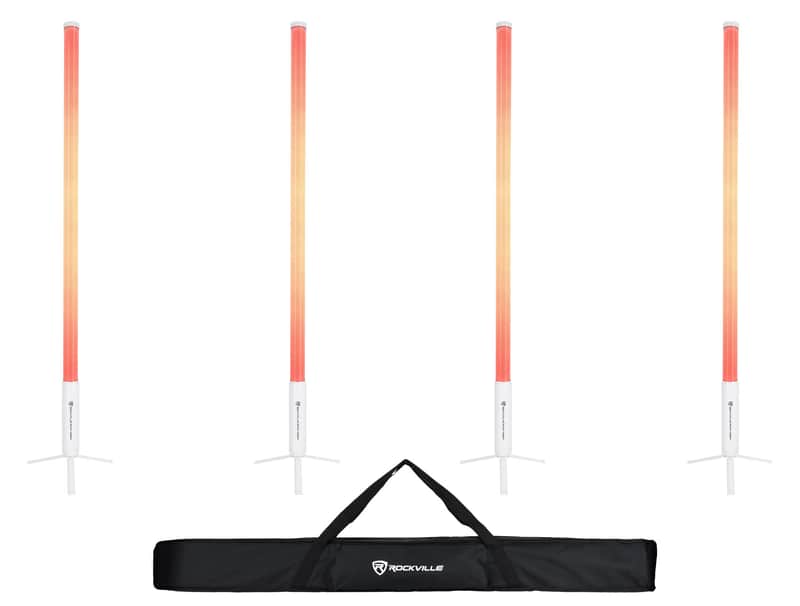 Rockville 4x ROCK SABER Recahrgeable DJ/Stage Pixel Tube Lights/Wireless DMX+Bag image 1