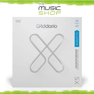 D'Addario XS 10-47 Coated Phos Bz 12 String Acoustic Guitar Strings XSAPB1047-12 image 1