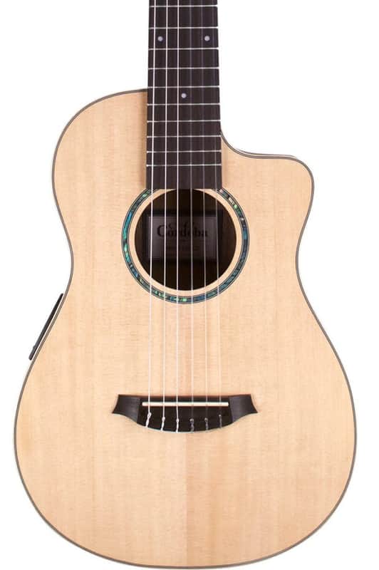 Cordoba Mini II EB-CE Mini Acoustic-Electric Guitar Natural, Amazing Travel Guitar Support Small Biz image 1